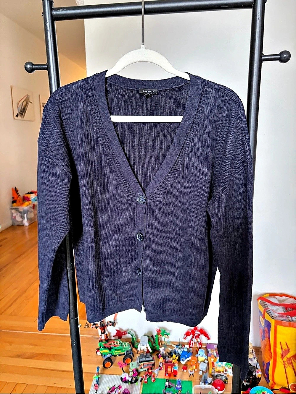 Talbots Navy Button Front Cardigan Size Large Like New